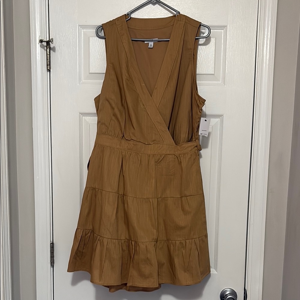 Nine West Sleeveless Brown Wrap Dress